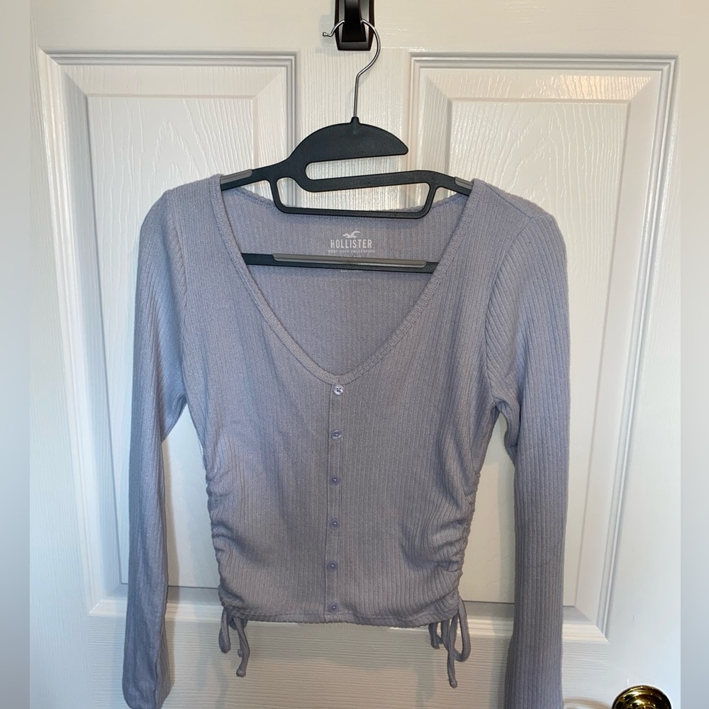 Hollister Light Blue Long Sleeve Buttoned Top